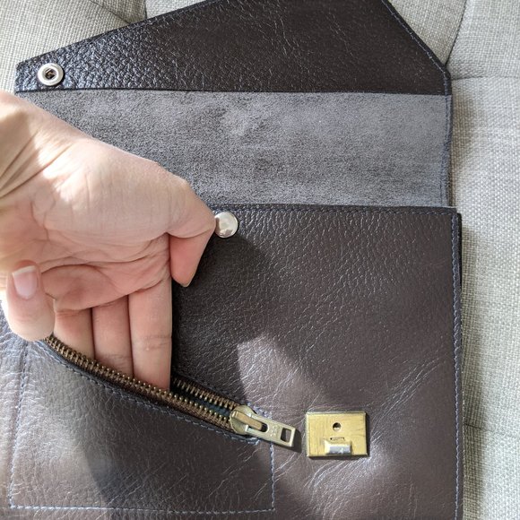 Folding, Leather, Envelope Wristlet - Picture 3 of 9